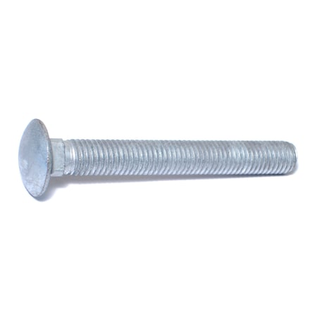 Midwest Fastener Carriage Bolt, Square Neck, 11 (Coarse), 5 in L, Steel, Hot Dipped Galvanized, 15 PK 53640